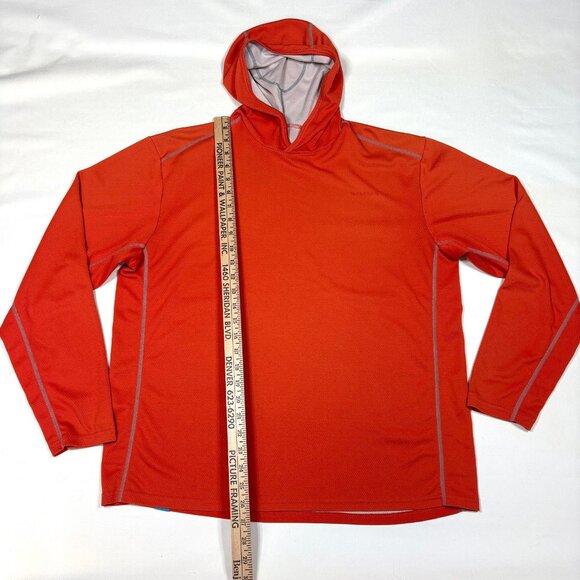 Simms Orange Fishing Sun Protection Pullover Performance Hoodie Shirt Mens Large - Picture 4 of 6